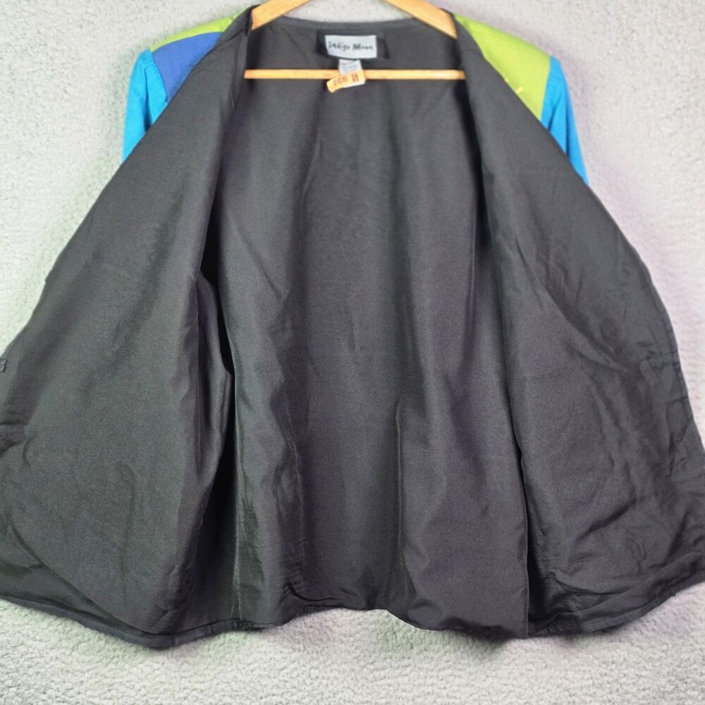 Indigo Moon Patchwork Boho Jacket Blue Green Larg… - image 11